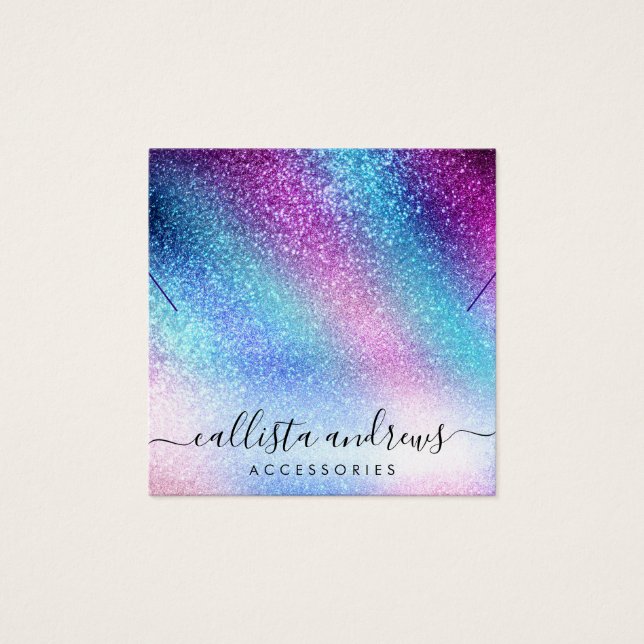 Tela de Colar Glitter da Nebulosa Azul Roxa (Frente)