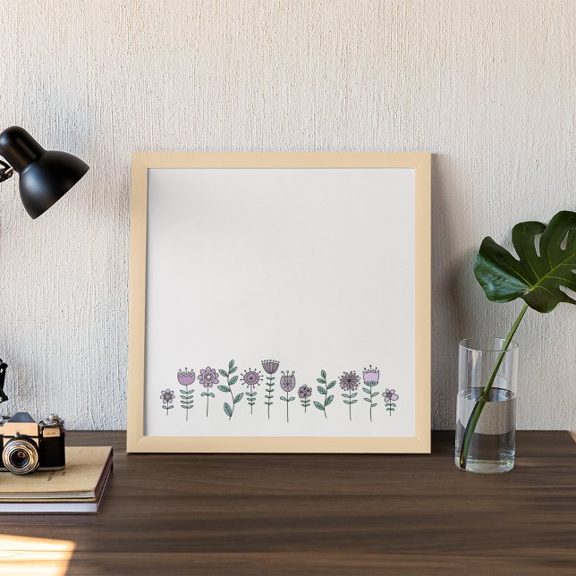 Tela de impressão das flores de porta desenhada à  (Hand Drawn Doodle Flowers Canvas Print)