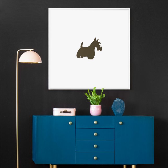 Tela de impressão Terrier Silhouette desenhada à m (Hand Drawn Scottie Dog Silhouette)