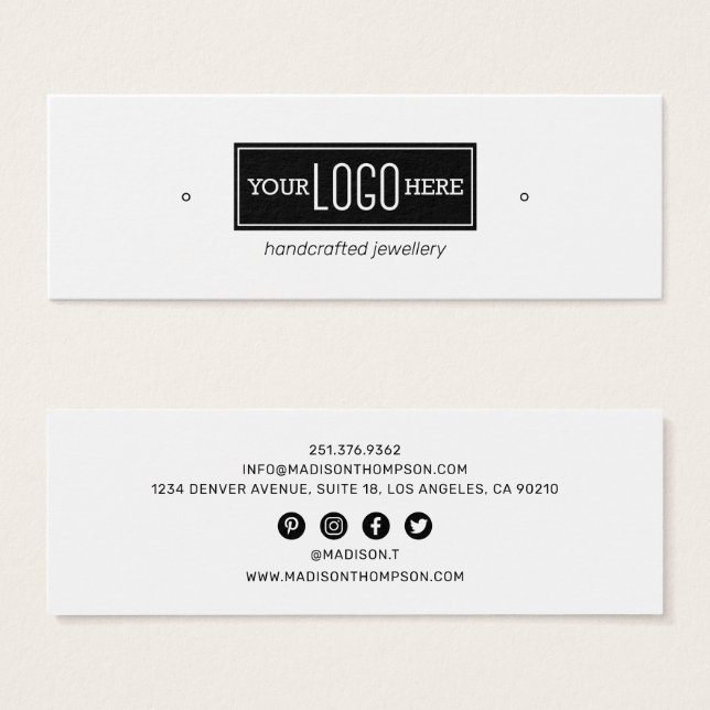 Tela de joalharia de gravação de logotipo (Frente & Verso)