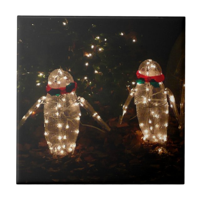 Tela de luz de feriado dos pinguins (Frente)