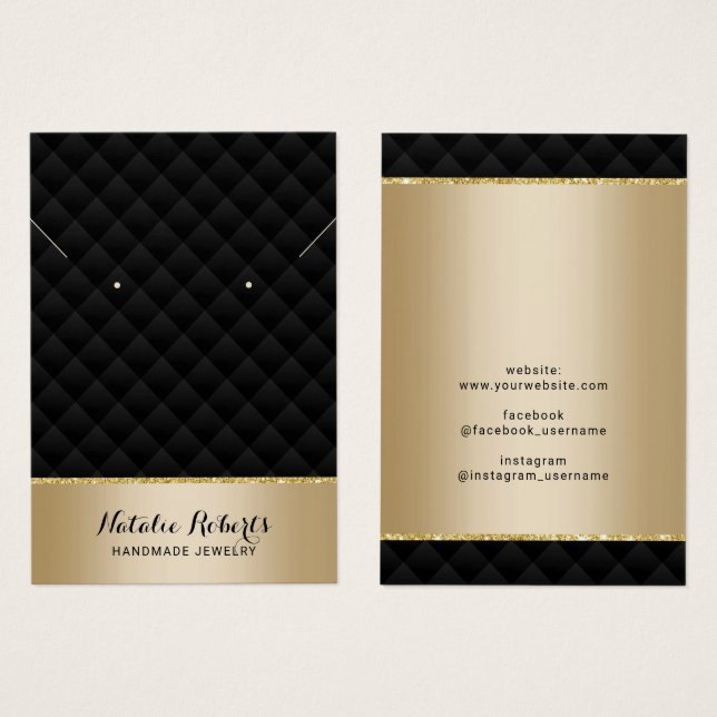 Tela de Orelha Dourada e Preta de Luxo (Frente & Verso)