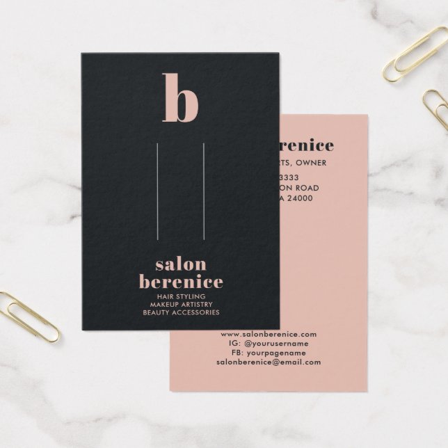 Tela de Tipografia Trendy Blush Black Hair Clips (Escritótio)