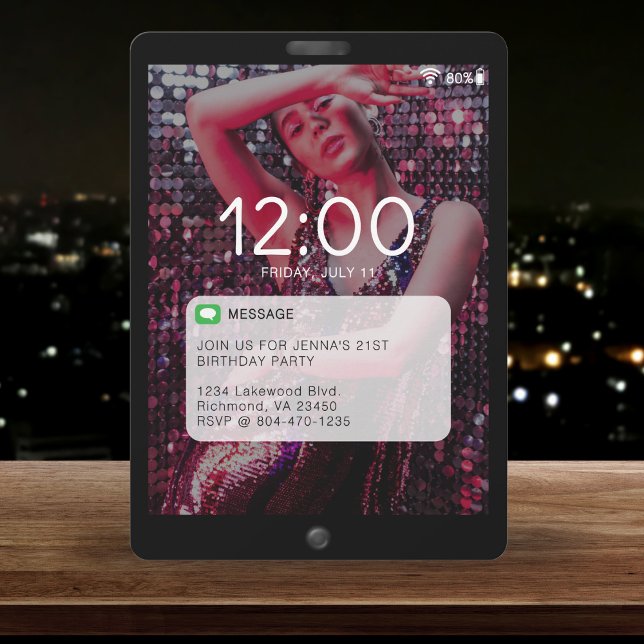 Tela de trava do telefone celular Festa de anivers (Cell Phone Lock Screen Birthday Party Black
)