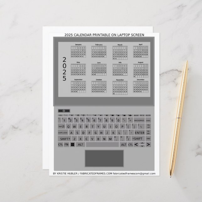 Tela do calendário do teclado do Laptop Silver 202 (Frente/Verso In Situ)