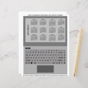 Tela do calendário do teclado do Laptop Silver 202