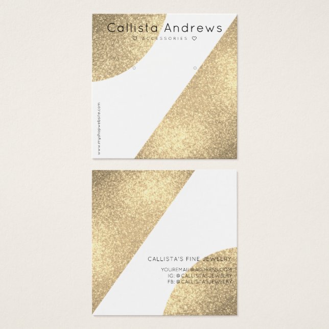 Tela Dourada branca com brilho no coração (Frente & Verso)