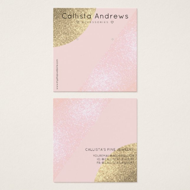 Tela Dourada Brilhante Brilhante Varrer Geo Heart  (Frente & Verso)