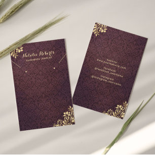 Tela Dourada Moderna de Rótulo de Ornamento Roxo