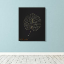 Tela Folha de Monstera Dourada Decoração Moderna N