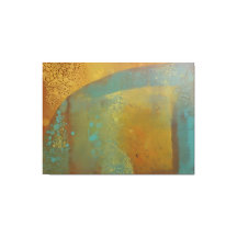 Impressão abstrata em placa Gelli azul turquesa am
