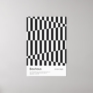 Tela Impressão de Arte Bauhaus Preto Branco em Xadrez