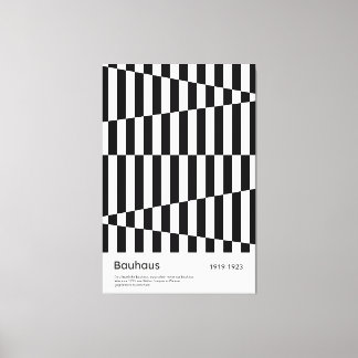 Tela Impressão de Arte Bauhaus Preto Branco em Xadrez