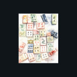 Tela Impressão de Arte de Mahjong em Aquarela<br><div class="desc">Bonita arte de mahjong em aquarela com impressões de arte originais de Nicole.</div>
