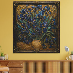 Tela Impressão de Arte em Relevo de Íris de Van Gogh