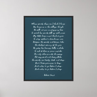 Tela Impressão de Poema Personalizado Moody Blue em Tel