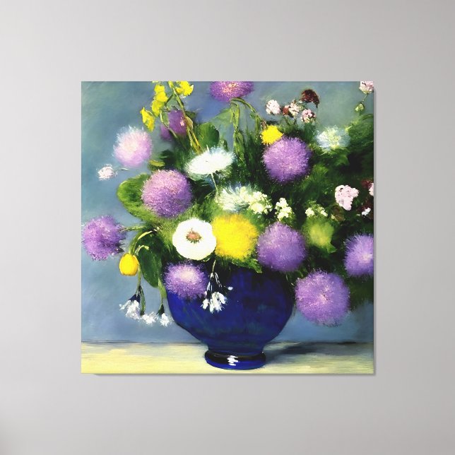 Tela Impressão de vaso de flores em cor suave (Frente)
