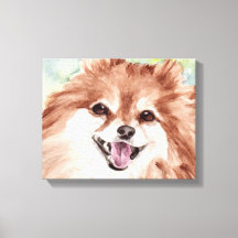 Impressão em Aquarela de Pomerânia
