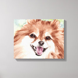 Tela Impressão em Aquarela de Pomerânia