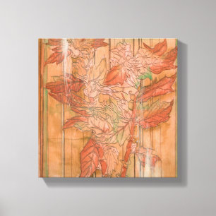 Tela Impressão Floral Laranja Moderno em Fundo Retirad