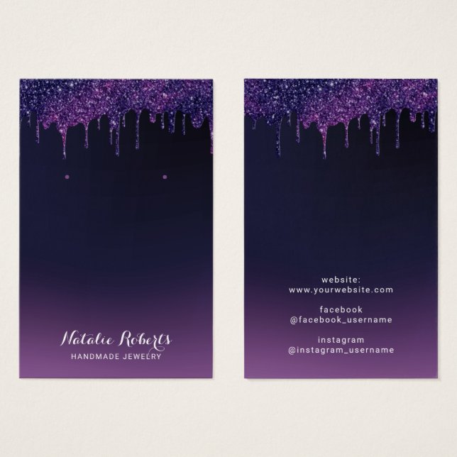 Tela Magic Purple Glitter Drivers Jewelry Earring (Frente & Verso)