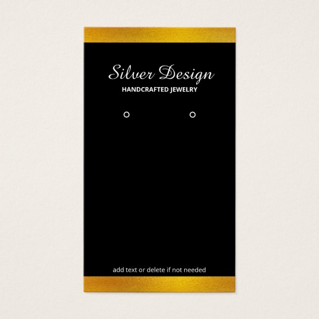 Tela Mínima de Folha Ouro Faux - Cartão Preto (Frente)