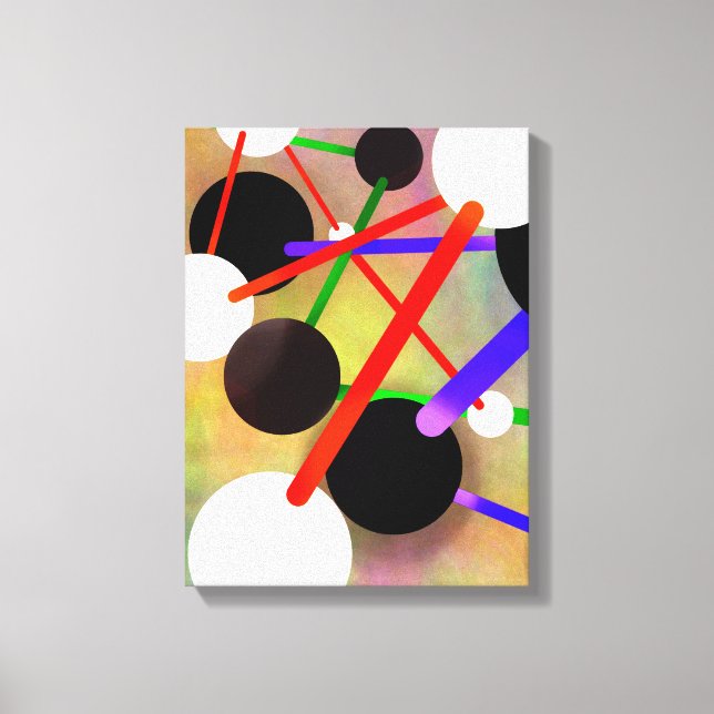Tela Moléculas Em Movimento - Impressão De Abstrato (Frente)