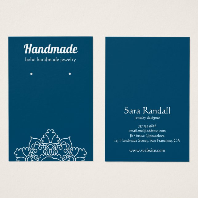 Tela Narrativa Negra de Teal Negra de Boho White M (Frente & Verso)