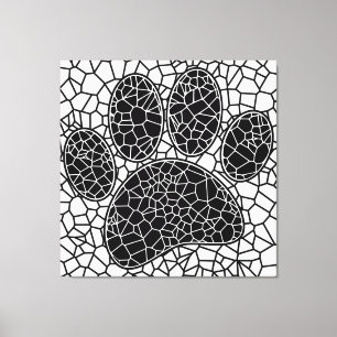 Tela Pintura Do Mosaico, Impressão Em Preto E Branco