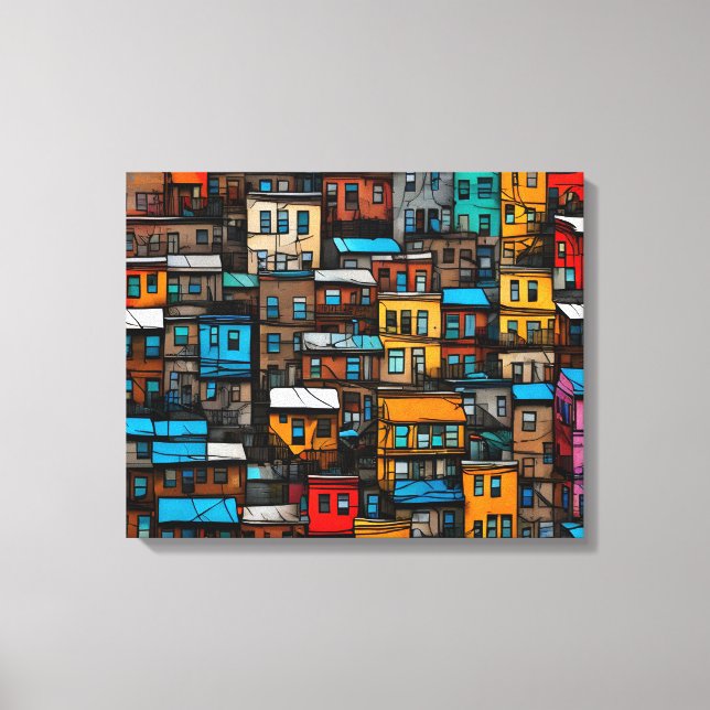 Tela Quadro decorativo favela Impressão em Canva (Frente)