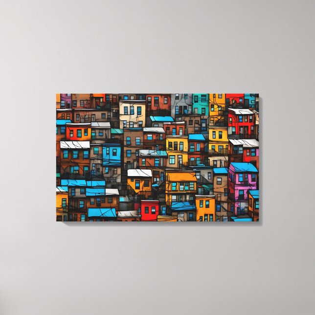 Tela Quadro decorativo favela Impressão em Canva (Frente)