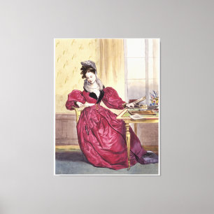 Tela Senhora Vitoriana em Vermelho - Impressão de Arte 