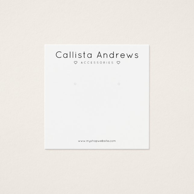 Tela Simples Elegante White Black Hearts Earring (Frente)