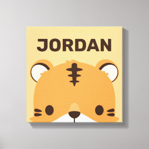 Tela Tigre Fofo com Nome Personalizado Impressão em Tel