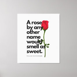 Tela Um poema de Shakespeare e uma rosa Impressão em t