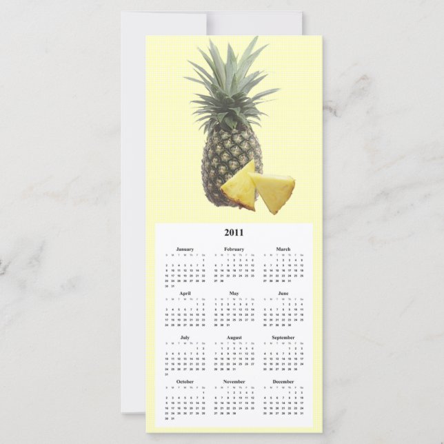 Telefone de abacaxi e cartão Calender (Frente)