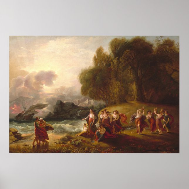 Telemachus & Calypso Benjamin West Fine Art Poster (Frente)