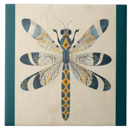 TELHA DECORATIVA LIBÉLULA AZUL-ESVERDEADA