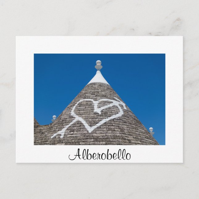 Telhado de Trulli no cartão postal de Alberobello (Frente)