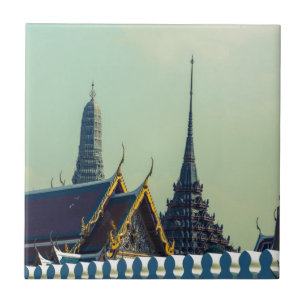 Telhados do Grande Palácio em Banguecoque, Tailând