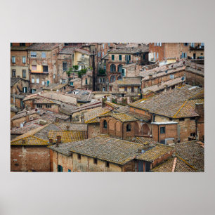 Telhados em Siena poster impressão