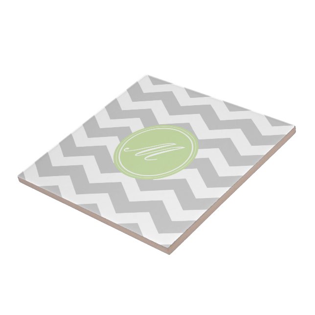 Telhas com Monograma e Chevron Cinza (Lateral)