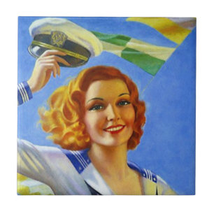 Telhe a mulher feliz retro da senhora da menina