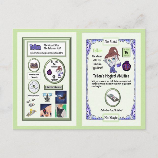 Tellan - Cartão de Comércio de Telúrio (Frente)