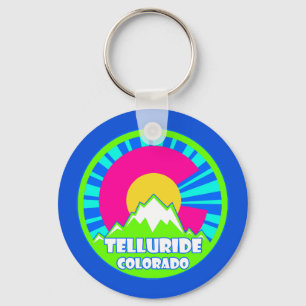 Telluride Colorado, montanhas neon chaveiro