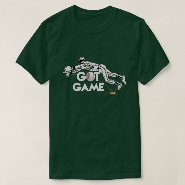 Tem Camiseta de Baseball de Jogo (Frente do Design)