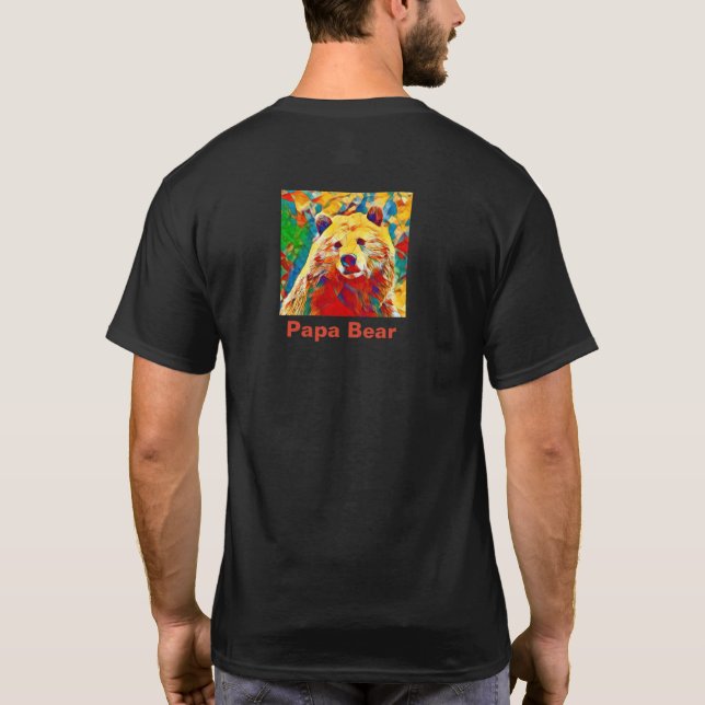 Tema Aquarela Papá Digital Urso T Camisa (Verso)