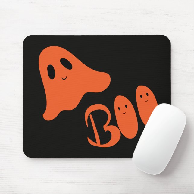 Tema Assustador de Halloween Boo Ghost Mouse Pad  (Com mouse)