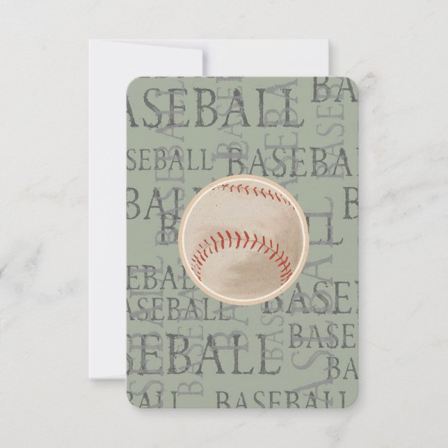 Tema Baseball da Placa RSVP do Bat Mitzvah bar (Frente)