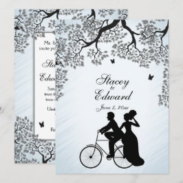 Tema Bicicleta Casamento Convite Céu Azul